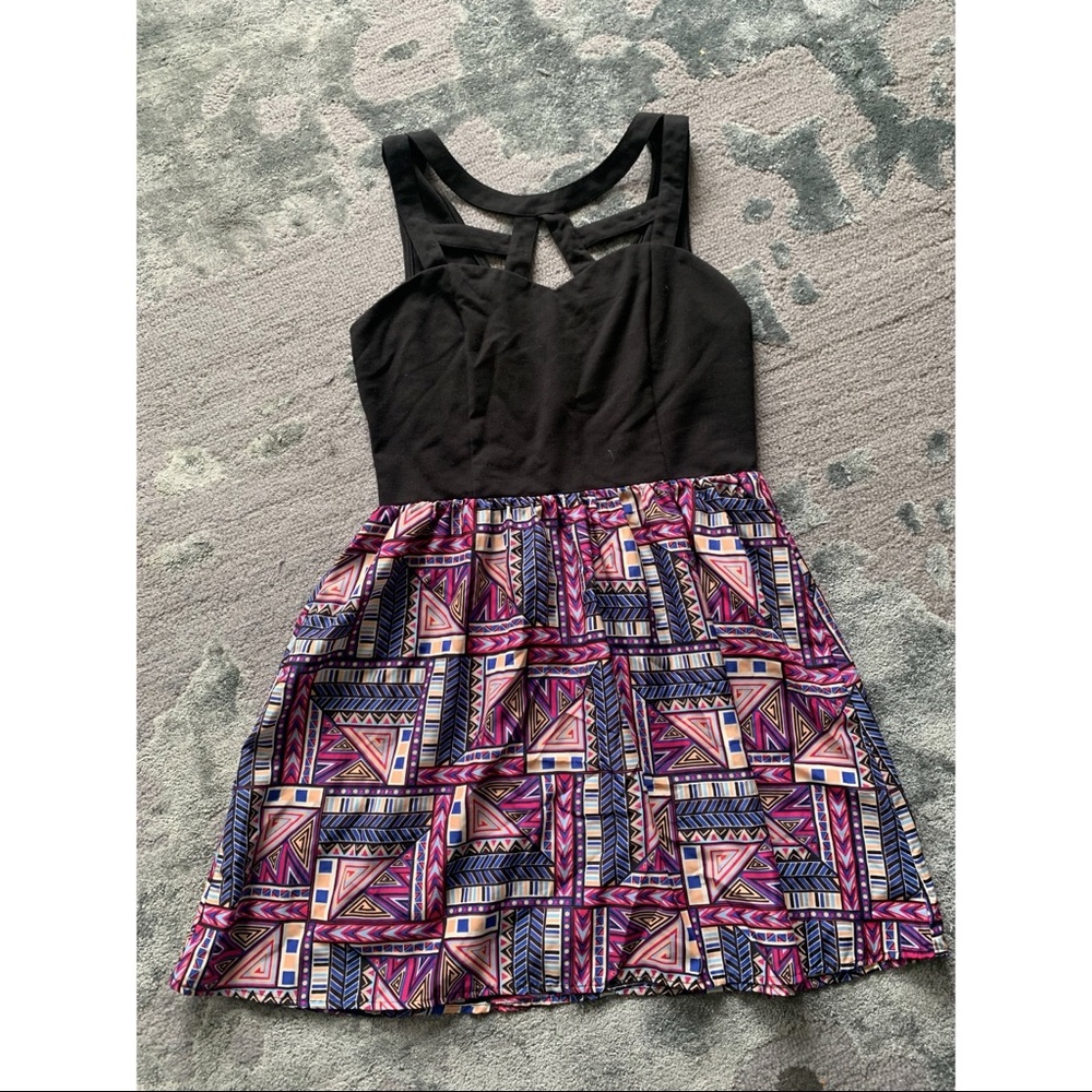 Charlotte Russe large geometric multi color above the knee length dress